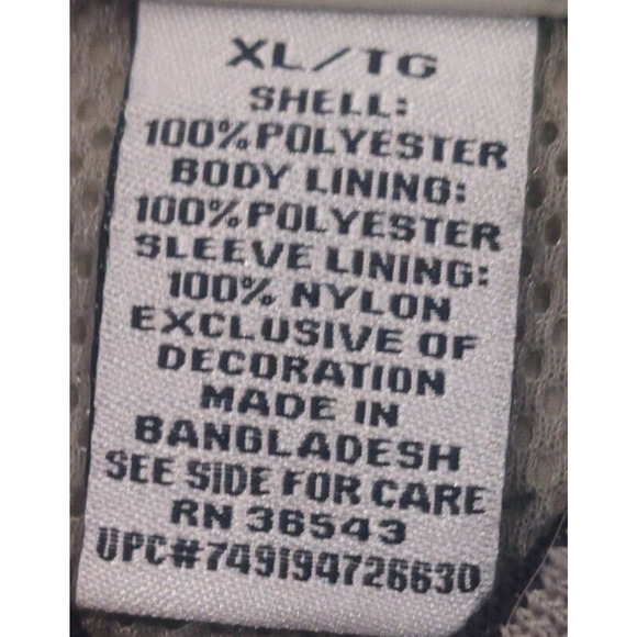 IZOD Golf V Neck Nylon Pullover Long sleeve Windbreaker Tan Jacket Men's Size XL - Picture 5 of 8